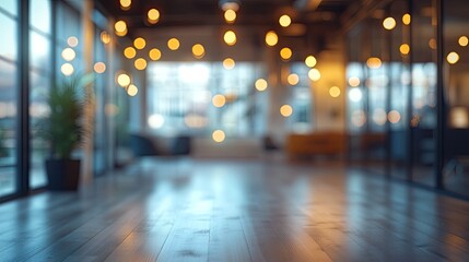 Blurred Office Interior with Bokeh Lights - Design Concept 