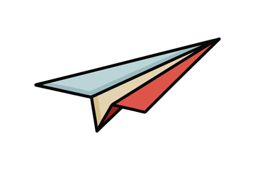 Hand Drawn Paper Airplane Doodle Vector Illustration on White Background with Various Colors