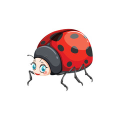 A vibrant, top-down illustration of a ladybug with detailed markings.