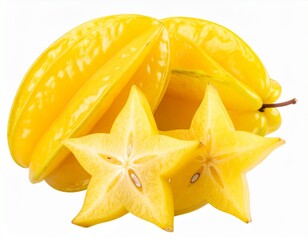 Tropical Star Fruit (Carambola) Isolated on Transparent Background