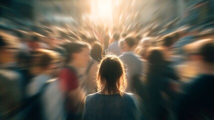 Bystander effect visualized crowd ignoring a person in need emotional social psychology background with dramatic lighting