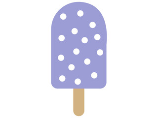 Blue Popsicle with White Dots – Cute Flat Vector Illustration