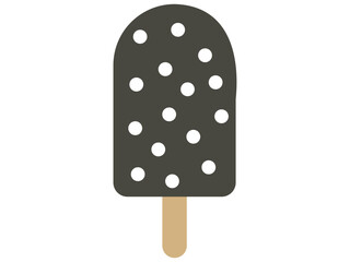 Minimal Ice Cream Stick with Chocolate Coating and Polka Dots