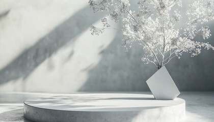 white marble stone for podium and product place