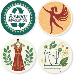 Collection of Fashionable Badges Vector