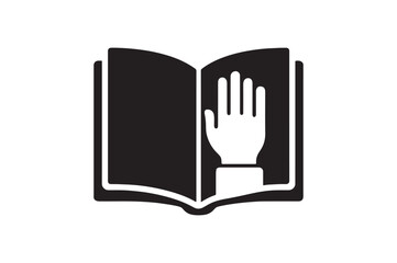 Fototapeta premium Honesty open book silhouette vector art illustration on white background