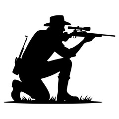 silhouette of a hunting man 