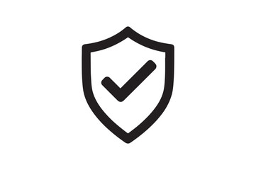 Integrity shield icon silhouette vector art illustration on white background