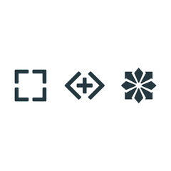 Icons in Trio: Capturing a collection of abstract icons. Emphasizing the interplay of forms, shapes, and ideas.