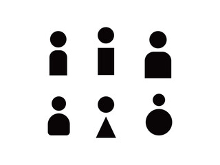 黒色の人物のアイコンのイラストのセット