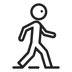 Walking Icon – Black Outline Vector for Eco-Friendly and Sustainable Living
