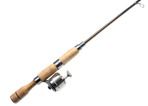spinning rod for fishing isolated on white background PNG, AI GENERATED