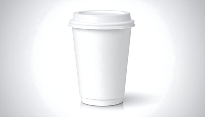 Blank white disposable coffee cup