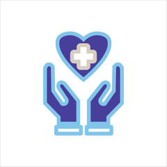 Healthcare Sector Icons. Simple Colored Vector Illustration.