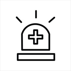 Emergency Services Sector Icons. Simple Line Vector Illustration.