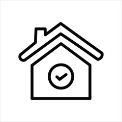 Housing Sector Icons. Simple Line Vector Illustration.