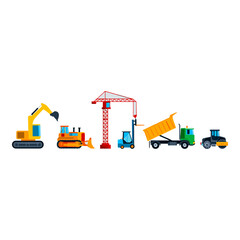 Construction Vehicles Set Flat Design