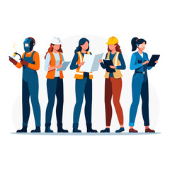 Obraz premium Diverse Group of Women in Construction Uniforms
