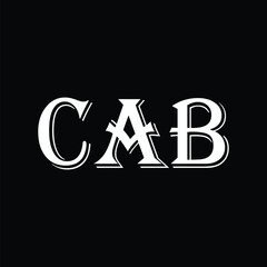 CAB abstract letter logo design. This logo is designed by three abstract letters