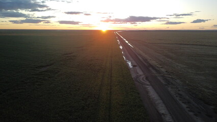 Sunset over a farm in Australia during working holiday visa