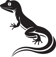 Naklejka premium Lizard standing alone on white background with clear details of its tail and body