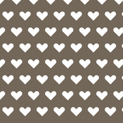 abstract white colour medium heart shape pattern with brown colour background.