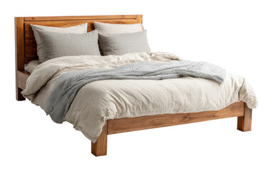 Cozy bed arrangement modern bedroom furniture display inviting atmosphere aesthetic viewpoint isolated on transparent background