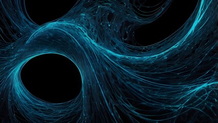 Neon Blue Smoke Flow on Black Background