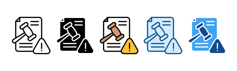 Compliance Warning Icon Set Multiple Style Collection