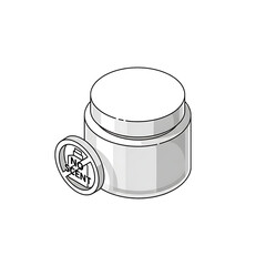 Cosmetic jar with seal, symbolizing skincare or beauty product.