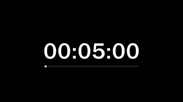 one Minute Digital Countdown Timer with minute, seconds, milliseconds from 0 to 60 seconds on transparent background, one minute countup video with alpha  channel.