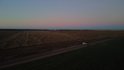 Sunset over a farm in Australia during working holiday visa