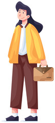woman carrying briefcase illustration