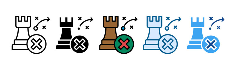 Strategic Failure Icon Set Multiple Style Collection