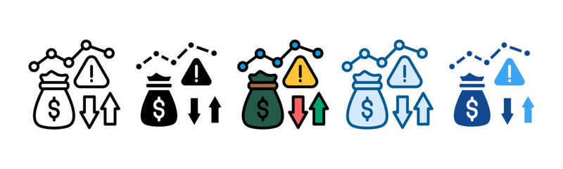 Investment Risk Icon Set Multiple Style Collection