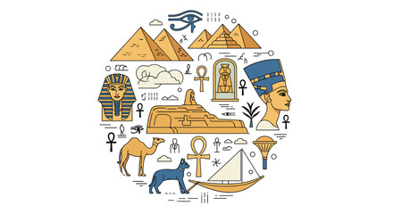 Exploring ancient egyptian civilization iconic symbols and historical landmarks gathering