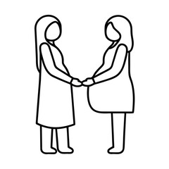 Two Women Holding Hands Doula Support Design