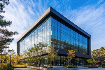 Obraz premium Modern glass office building. Exterior shot, sunny day