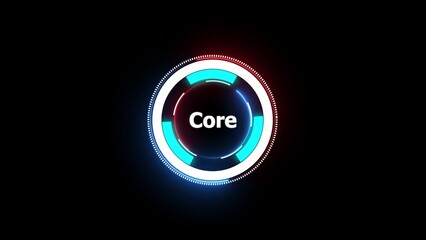 Futuristic Neon Circle H U D Element with Core Text