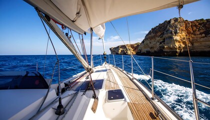 Sailing yacht at sea