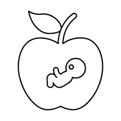Outline of a Baby and Apple for Healthy Eating Design