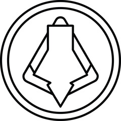 Plastic free symbol icon line art vector isolated on transparent background