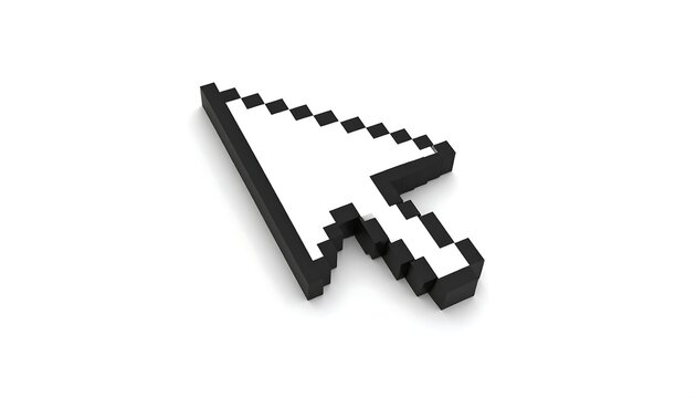 Pixelated cursor arrow on white background