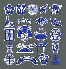 Japanese cultural icons collection culture traditional © Sultana