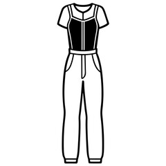 Fashion Jumpsuit Outline – Art Vector Style