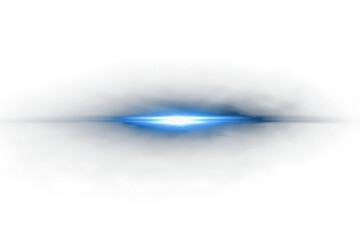 Abstract Bright Blue Light Emanating Through Hazy Fog, Blue light flare
