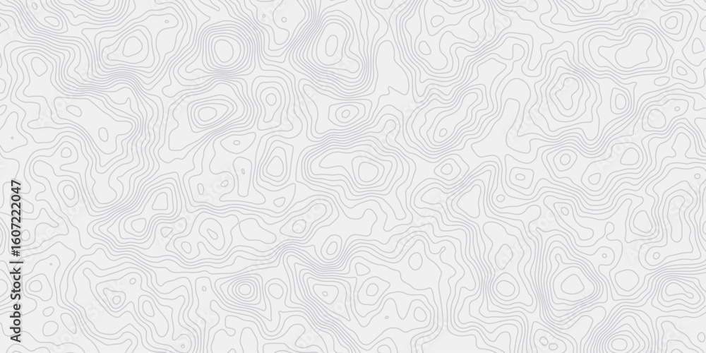 Poster topographic map wave curved lines white background showing elevation changes surface smooth line lig