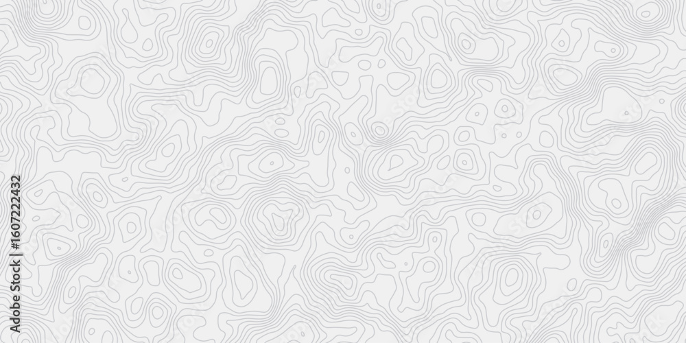 Poster topographic map wave curved lines white background showing elevation changes surface smooth line lig