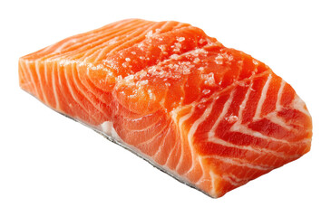Fresh salmon fillet preparation kitchen food culinary environment top view isolated on transparent background