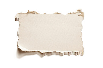 Vintage Brown Torn Papers Layered on White Background
